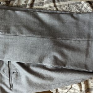 Mantoni Euro Slim Flat Front Wool Dress Pants Grey Size 44 altered  down to 43